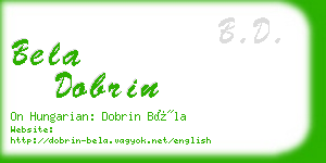 bela dobrin business card